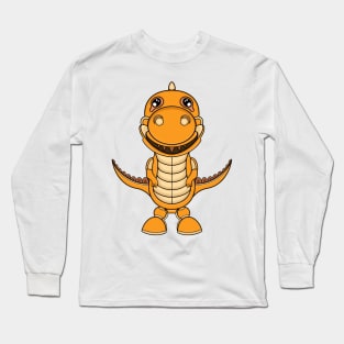 cute orange dino smile Long Sleeve T-Shirt